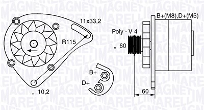 Magneti Marelli Generator [Hersteller-Nr. 063321600010] für Fiat von MAGNETI MARELLI