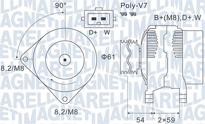 Magneti Marelli Generator [Hersteller-Nr. 063731143010] für Audi, Mercedes-Benz, Seat, VW von MAGNETI MARELLI
