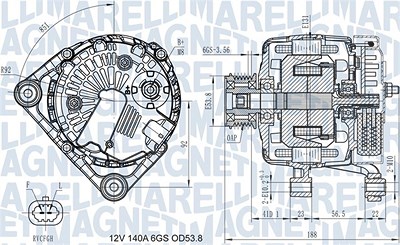 Magneti Marelli Generator [Hersteller-Nr. 063731406710] für Chevrolet, Opel, Saab von MAGNETI MARELLI