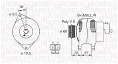 Magneti Marelli Generator [Hersteller-Nr. 063731521010] für Honda, Opel von MAGNETI MARELLI