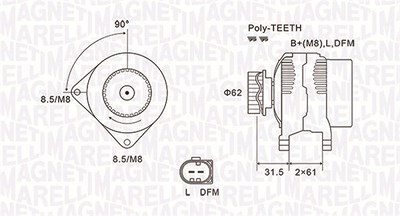 Magneti Marelli Generator [Hersteller-Nr. 063731820010] für VW von MAGNETI MARELLI