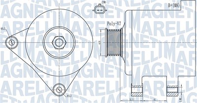 Magneti Marelli Generator [Hersteller-Nr. 063731918010] für Renault von MAGNETI MARELLI