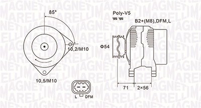 Magneti Marelli Generator [Hersteller-Nr. 063731960010] für Opel von MAGNETI MARELLI