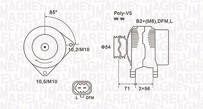 Magneti Marelli Generator [Hersteller-Nr. 063731960010] für Opel, Vauxhall von MAGNETI MARELLI