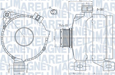 Magneti Marelli Generator [Hersteller-Nr. 063731967010] für Ford, Volvo von MAGNETI MARELLI