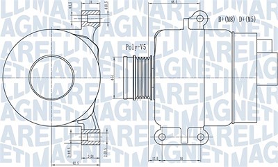 Magneti Marelli Generator [Hersteller-Nr. 063731969010] für Abarth, Alfa Romeo, Fiat, Lancia von MAGNETI MARELLI