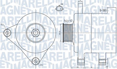 Magneti Marelli Generator [Hersteller-Nr. 063732101010] für Dacia, Renault von MAGNETI MARELLI
