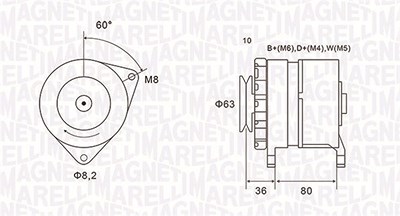 Magneti Marelli Generator [Hersteller-Nr. 063735060010] für Ford, Land Rover, Ldv von MAGNETI MARELLI