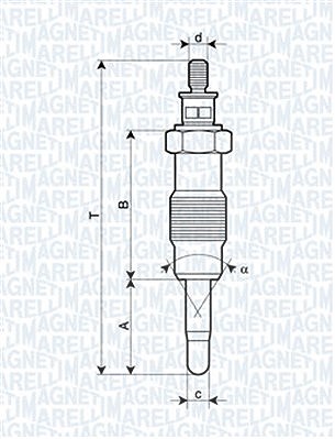 Magneti Marelli Glühkerze [Hersteller-Nr. 062582804304] für Fiat, Ford, Opel, Renault, Vauxhall von MAGNETI MARELLI