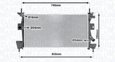 Magneti Marelli Kühler, Motorkühlung [Hersteller-Nr. 350213170200] für Ford von MAGNETI MARELLI