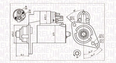 Magneti Marelli Starter [Hersteller-Nr. 063721293010] für Audi, Seat, Skoda, VW von MAGNETI MARELLI
