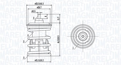 Magneti Marelli Thermostat, Kühlmittel [Hersteller-Nr. 352317005090] für Audi, Seat, Skoda, VW von MAGNETI MARELLI