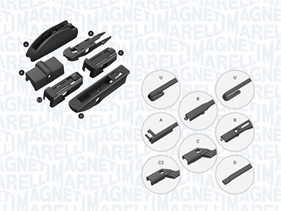Magneti Marelli Wischblatt [Hersteller-Nr. 000713617700] für Audi, Bentley, Citroën, Ford, Ford Usa, Jaguar, Man, Mercedes-Benz, Opel, Peugeot, Renaul von MAGNETI MARELLI