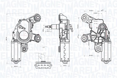 Magneti Marelli Wischermotor [Hersteller-Nr. 064074800010] für Audi, Seat von MAGNETI MARELLI