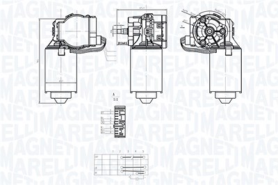 Magneti Marelli Wischermotor [Hersteller-Nr. 064373500010] für Citroën, Fiat, Peugeot von MAGNETI MARELLI