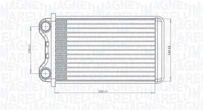 Magneti Marelli Wärmetauscher, Innenraumheizung [Hersteller-Nr. 350218472000] für Audi, Seat von MAGNETI MARELLI