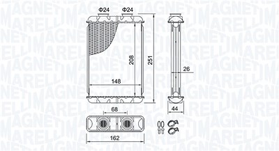 Magneti Marelli Wärmetauscher, Innenraumheizung [Hersteller-Nr. 350218501000] für Alfa Romeo von MAGNETI MARELLI