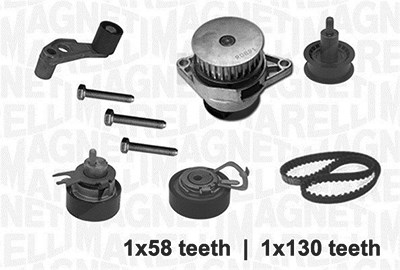 Magneti Marelli Wasserpumpe + Zahnriemensatz [Hersteller-Nr. 341403680002] für Audi, Seat, VW von MAGNETI MARELLI
