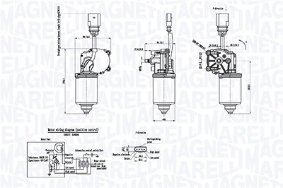 Magneti Marelli Wischermotor [Hersteller-Nr. 064053012010] für Audi, Seat von MAGNETI MARELLI