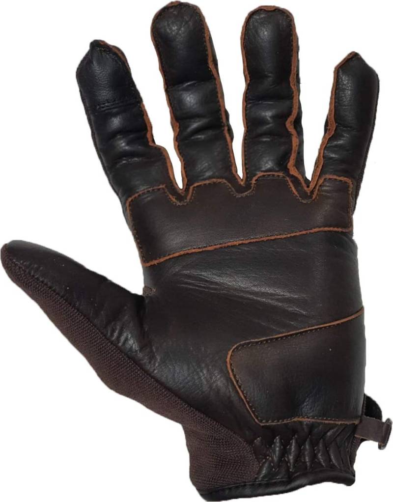 MAGOMA Dumbo Motorrad Leder- und Stoffhandschuhe mit Schutz, Brown, M. von MAGOMA