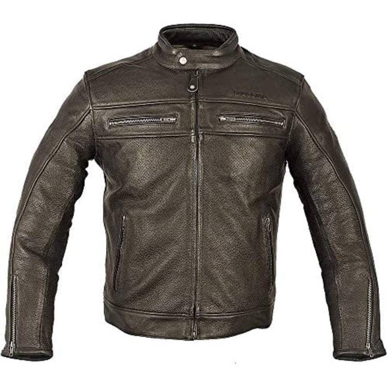 MAGOMA Harlem A ++ Lederjacke mit Motorradschutz, Brown, S. von MAGOMA