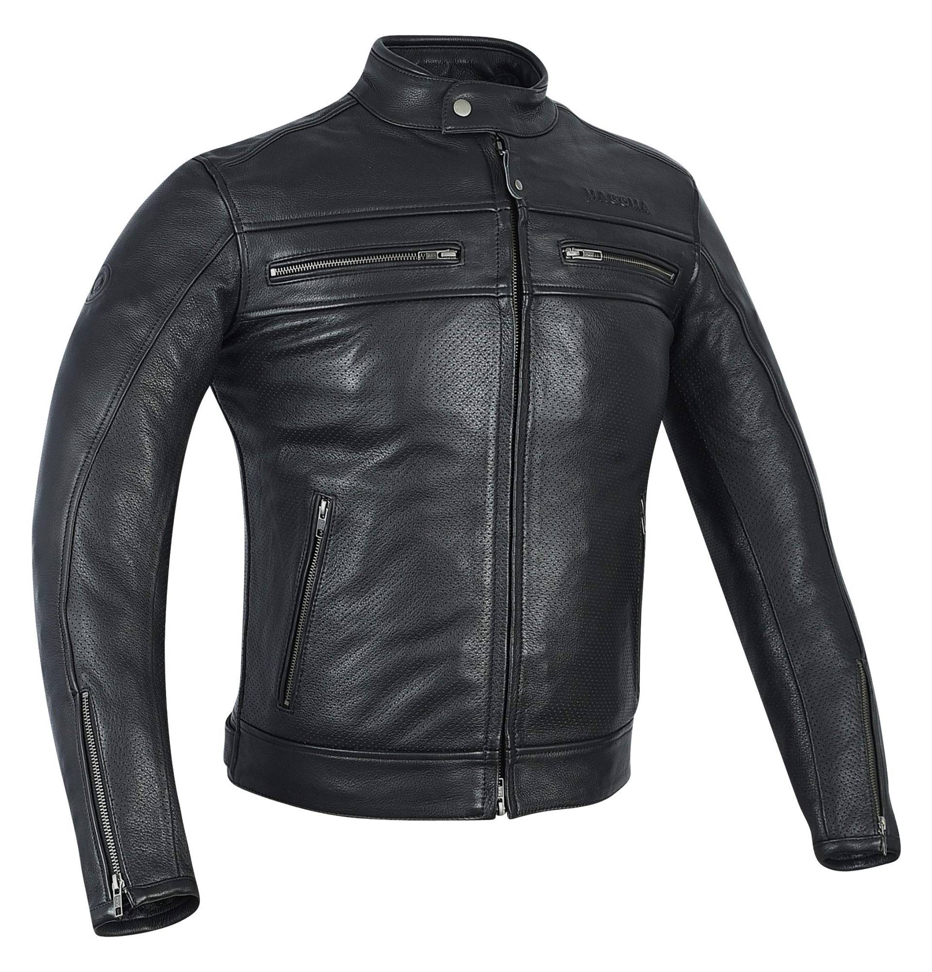MAGOMA Harlem A ++ Lederjacke mit Motorradschutz, Schwarz, XL von MAGOMA