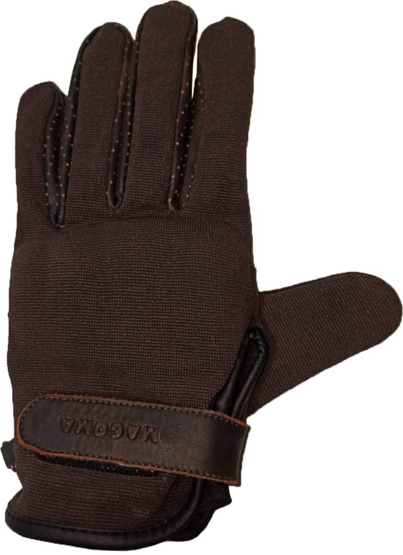 MAGOMA Dumbo Motorrad Leder- und Stoffhandschuhe mit Schutz, Braun, L. von MAGOMA