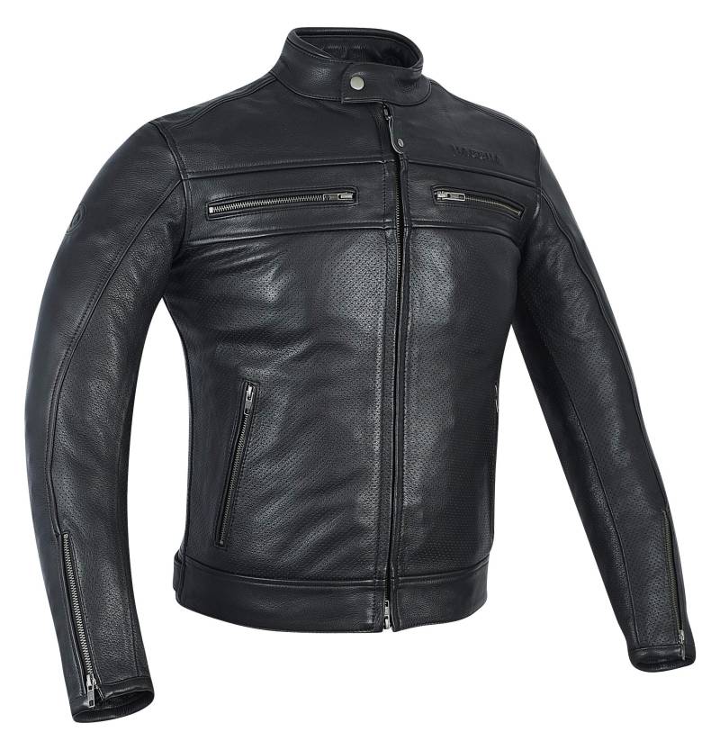 MAGOMA Harlem A ++ Lederjacke mit Motorradschutz, Schwarz, XS von MAGOMA