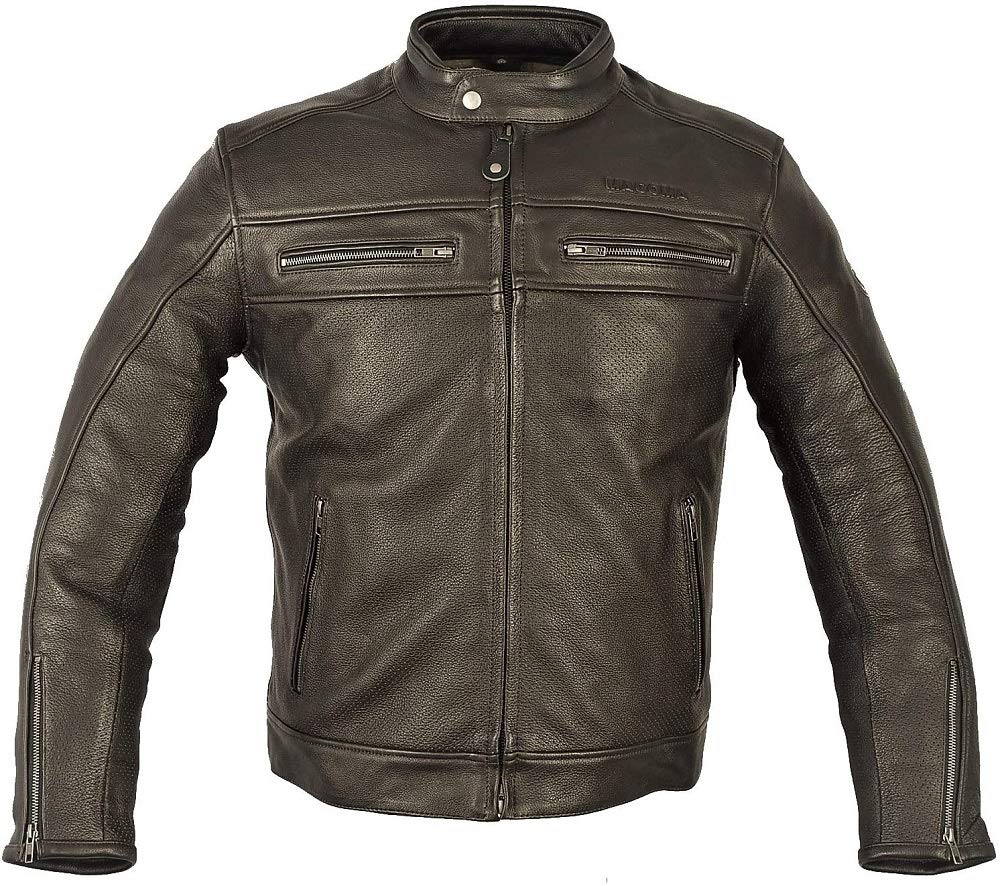 MAGOMA Harlem A ++ Lederjacke mit Motorradschutz, Brown, M. von MAGOMA