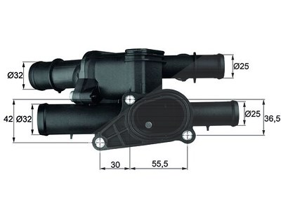 Mahle Thermostat mit Dichtung [Hersteller-Nr. TM1105] für Audi, Skoda, VW von MAHLE