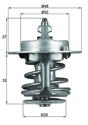 Mahle Thermostat ohne Dichtung [Hersteller-Nr. TX6383] für Daihatsu, Geely, Hyundai, Kia, Nissan, Toyota von MAHLE