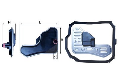 Mahle Hydraulikfilter, Automatikgetriebe [Hersteller-Nr. HX148D] für Citroën, Peugeot, Renault von MAHLE