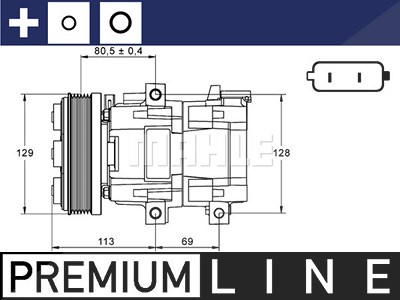 Mahle Kompressor, Klimaanlage [Hersteller-Nr. ACP88000P] für Ford von MAHLE