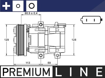 Mahle Kompressor, Klimaanlage [Hersteller-Nr. ACP88000P] für Ford von MAHLE