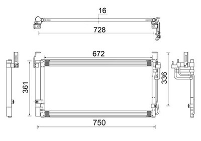 Mahle Kondensator, Klimaanlage [Hersteller-Nr. AC265000S] für Hyundai von MAHLE