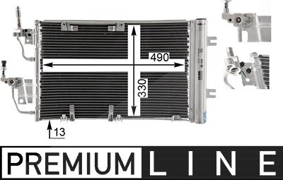 Mahle Kondensator, Klimaanlage [Hersteller-Nr. AC400000P] für Opel, Vauxhall von MAHLE