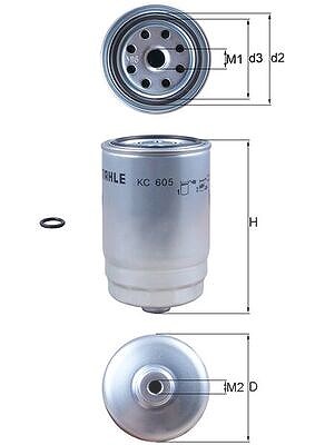 Mahle Kraftstofffilter [Hersteller-Nr. KC605D] für Hyundai, Kia von MAHLE