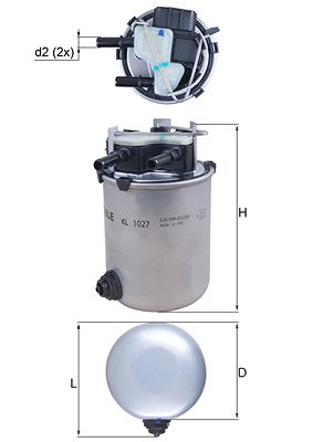 Mahle Kraftstofffilter [Hersteller-Nr. KL1027] für Nissan, Renault von MAHLE