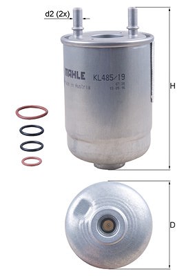 Mahle Kraftstofffilter [Hersteller-Nr. KL485/19D] für Renault von MAHLE