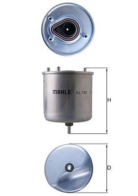 Mahle Kraftstofffilter [Hersteller-Nr. KL788] für Citroën, Ds, Fiat, Mitsubishi, Peugeot, Toyota von MAHLE