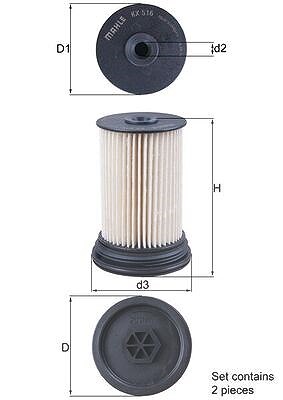 Mahle Kraftstofffilter [Hersteller-Nr. KX516/S] für Chevrolet, Opel, Vauxhall von MAHLE