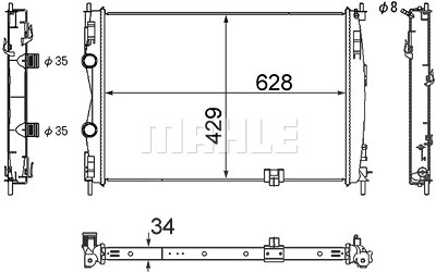 Mahle Kühler, Motorkühlung [Hersteller-Nr. CR1076000S] für Nissan von MAHLE