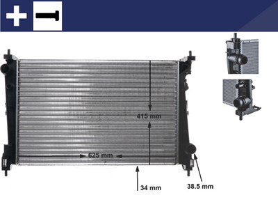 Mahle Kühler, Motorkühlung [Hersteller-Nr. CR1112000S] für Abarth, Alfa Romeo, Chrysler, Fiat, Lancia, Opel, Vauxhall von MAHLE