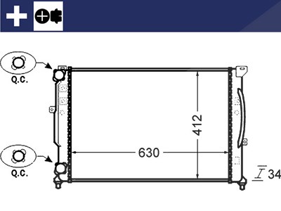 Mahle Kühler, Motorkühlung [Hersteller-Nr. CR1423000S] für Audi, Skoda, VW von MAHLE
