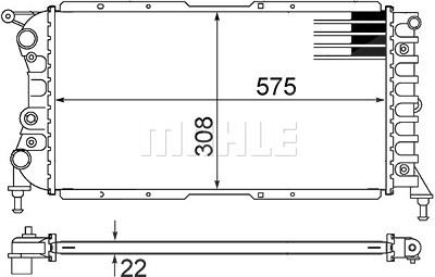 Mahle Kühler, Motorkühlung [Hersteller-Nr. CR1441000S] für Fiat von MAHLE