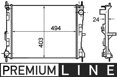 Mahle Kühler, Motorkühlung [Hersteller-Nr. CR1691000P] für Nissan, Renault von MAHLE