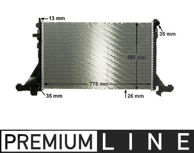 Mahle Kühler, Motorkühlung [Hersteller-Nr. CR1770000P] für Nissan, Opel, Renault, Vauxhall von MAHLE