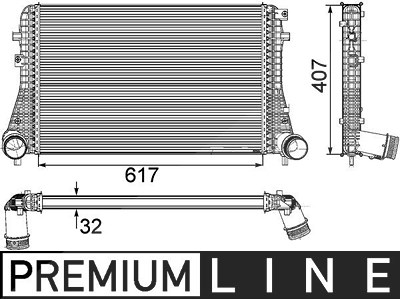 Mahle Ladeluftkühler [Hersteller-Nr. CI208000P] für Seat, VW von MAHLE