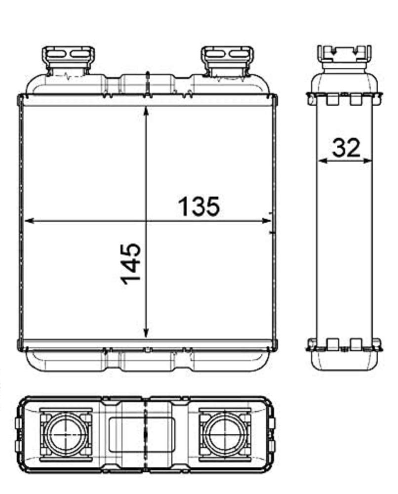 MAHLE AH 188 000P Wärmetauscher Innenraumheizung mit Klammer u.a. passend für SMART FORTWO Coupe (451) von MAHLE