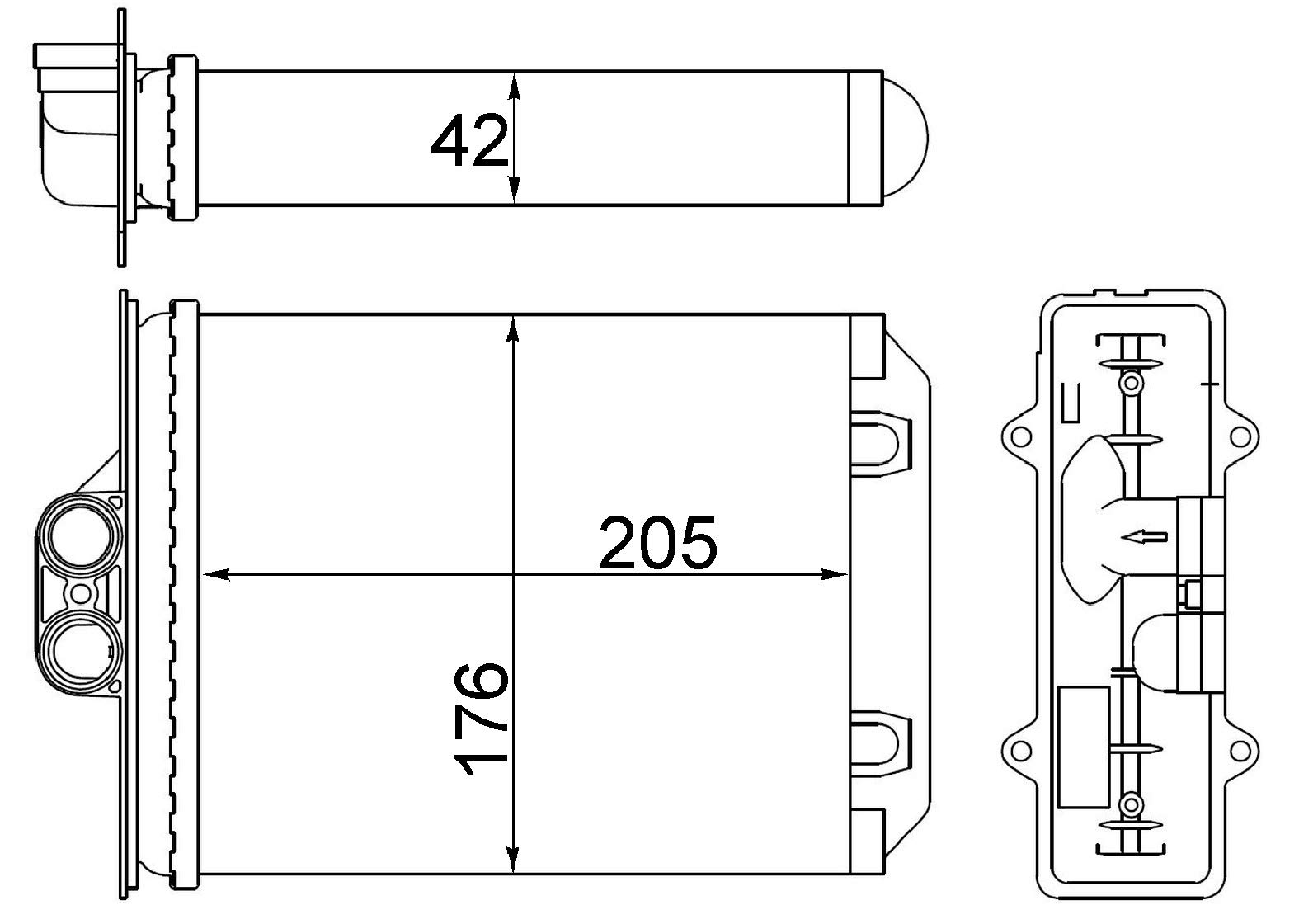 MAHLE AH 216 000S Wärmetauscher Innenraumheizung u.a. passend für OPEL VECTRA B Caravan (J96) von MAHLE